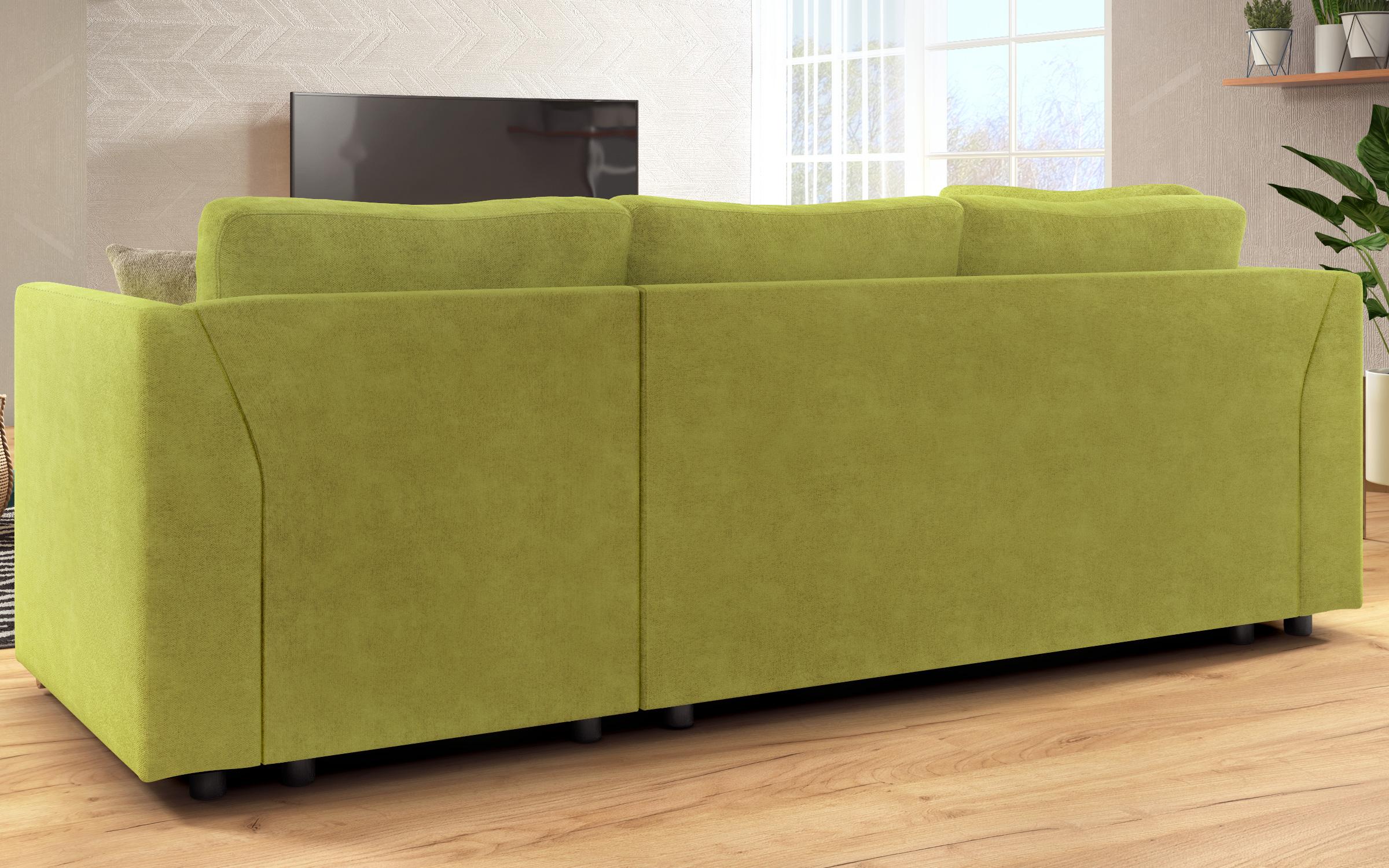 Γωνιακός καναπές – κρεβάτι Toskana S, πράσινο + ανοιχτό καφέ  7